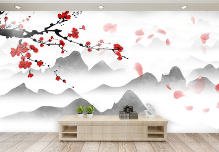 中国风花卉背景画图片