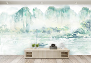 唯美中国风山水风景背景墙图片