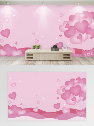 简约粉色浪漫背景墙图片