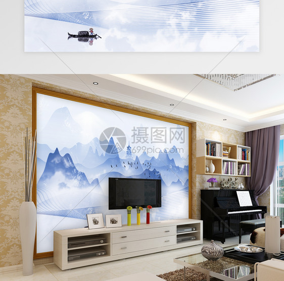 中国风电视背景墙图片