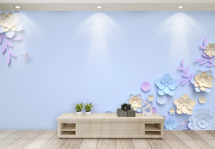 立体浮雕花卉植物背景墙图片