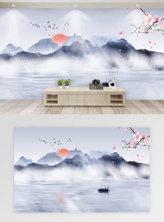 中国风山水背景画图片