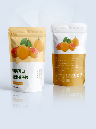 水果干柚子片零食包装袋设计图片