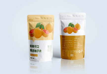 水果干柚子片零食包装袋设计图片