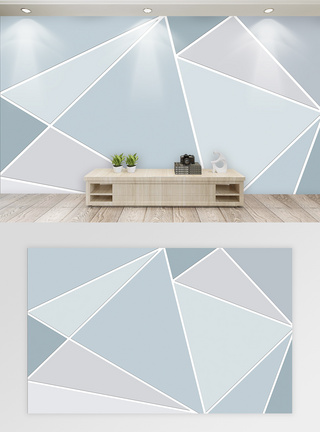 原创北欧几何立体小清新背景墙原创简约北欧几何立体背景墙模板