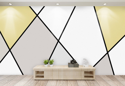 现代简约几何客厅背景墙图片