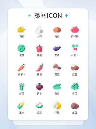 UI设计蔬菜插画风装饰图标icon图片