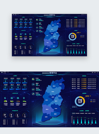大数据uiUI设计web端大屏数据可视化网页模板