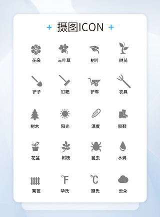 温度监测UI设计icon图标园艺昆虫模板