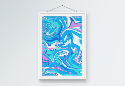 蓝色流体抽象艺术装饰画图片
