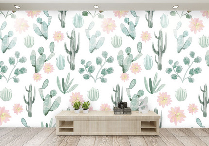 小清新植物花卉背景墙图片
