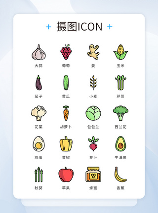 水果ICONUI设计icon图标水果蔬菜模板