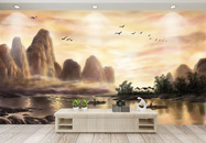 中国风水墨山水风景背景墙图片