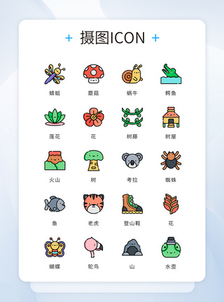 动物图标UI设计icon图标mbe风冒险度假模板