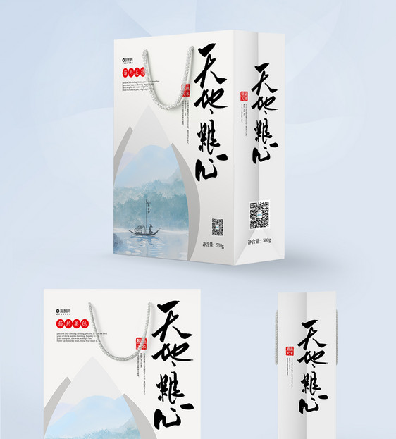 中国风五谷杂粮大米手提袋图片