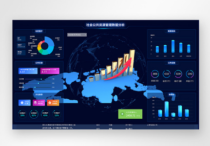 UI设计web页面社会公共资源大数据界面高清图片
