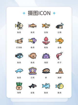 MBEui设计icon图标可爱卡通海洋生物模板