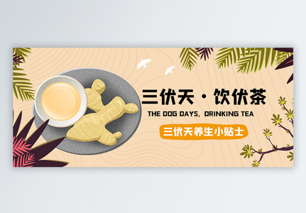 三伏天饮伏茶微信公众号封面图片