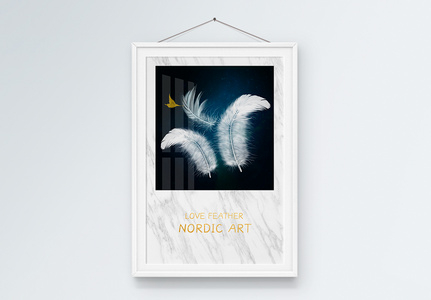 现代简约北欧羽毛装饰画图片