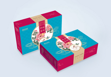 中秋节美味月饼礼盒包装高清图片