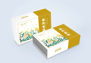 菊花普洱茶叶包装盒设计菊花茶高清图片素材