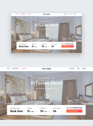 ui设计宾馆官网商务酒店web界面图片