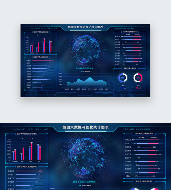 UI设计可视化数据展示平台web界面图片
