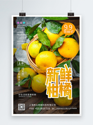 新鲜柑橘水果促销宣传海报图片