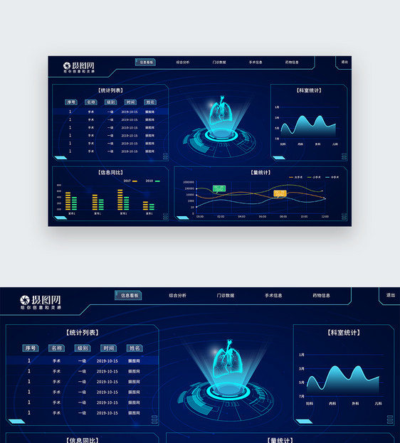ui设计医疗数据后台web界面图片