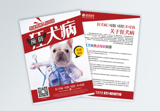 预防狂犬病宣传单公益传单高清图片素材