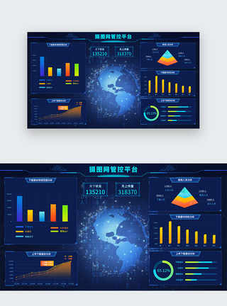 科技感后台UI设计数据可视化web界面模板
