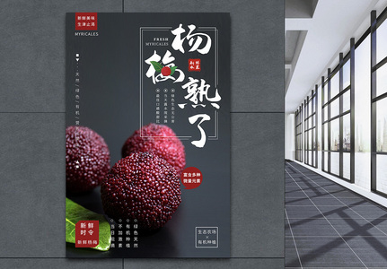 杨梅熟了水果海报设计高清图片