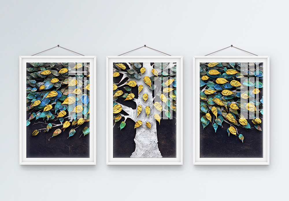 珐琅彩树木装饰画模板素材-正版图片401635848-摄图网