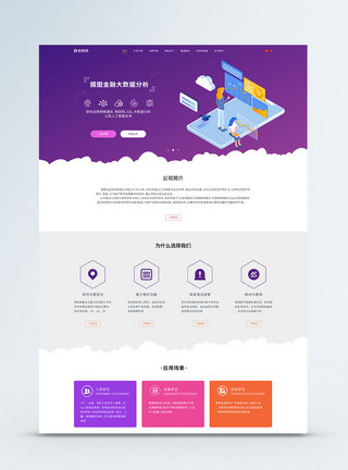 ui设计商务金融大数据官网首页详情页图片