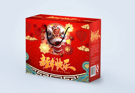 红色新年快乐2020鼠年包装盒设计图片