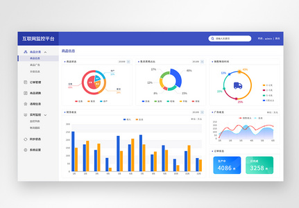 UI设计web界面监控平台大数据分析界面 后台界面图片
