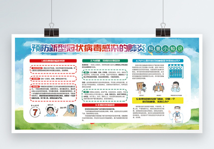 新型冠状病毒知识宣传栏展板高清图片