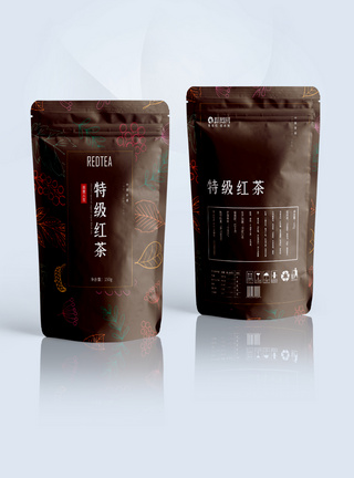 特级红茶茶叶包装袋设计图片