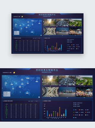 农村信息化人口统计大数据页面模板