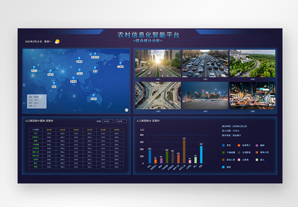 农村信息化人口统计大数据页面高清图片