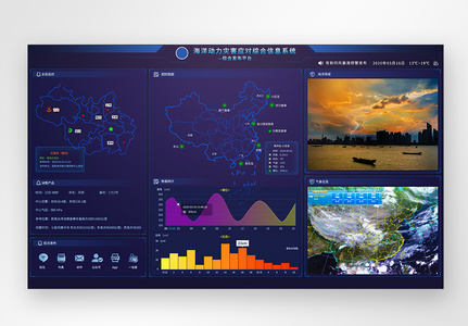 海洋动力灾害大数据web分析界面图片