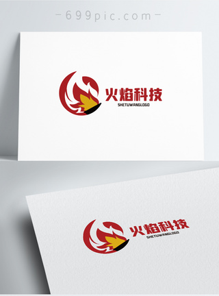 火焰科技公司logo设计图片