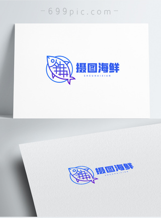 水产海鲜店logo设计图片
