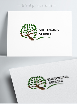 绿色大树logo设计图片
