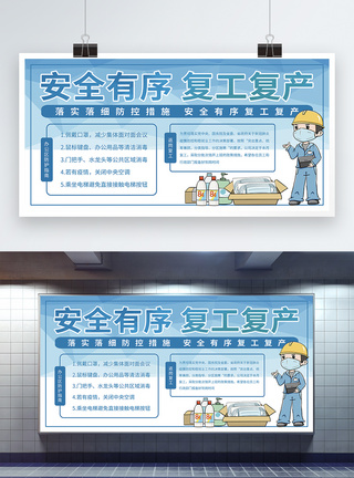 安全有序复工复产企业宣传海报图片