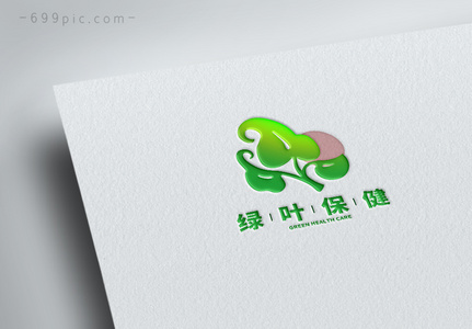 绿叶形状图标logo设计高清图片