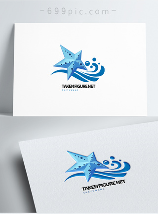 海洋logo海星形状图形logo设计模板