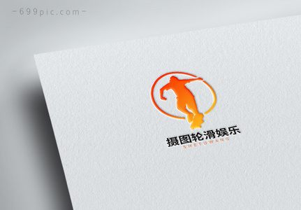 滑滑板的男孩图标logo设计图片