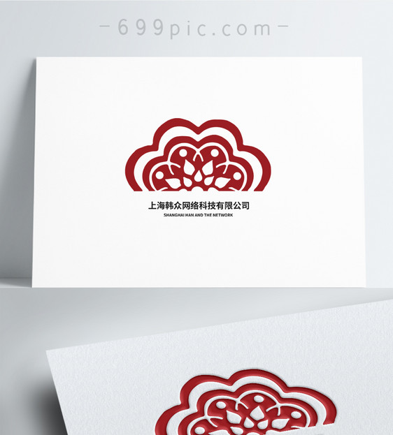 中国风线条形状logo设计图片