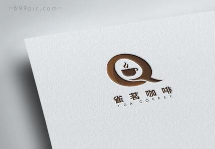 简约雀名咖啡logo设计高清图片